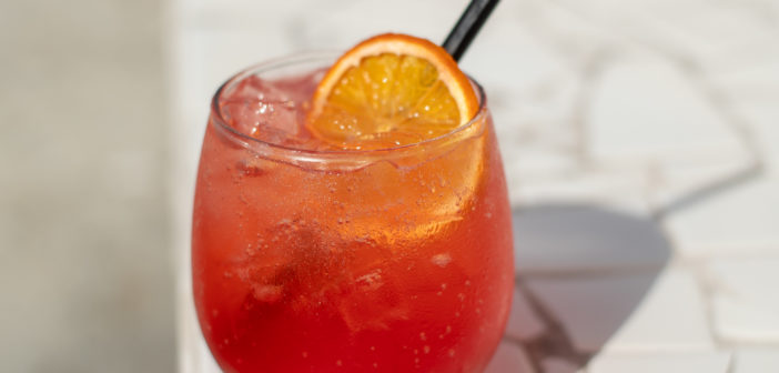 zero-proof strawberry cocktail