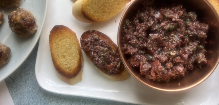 crushed black olive spread