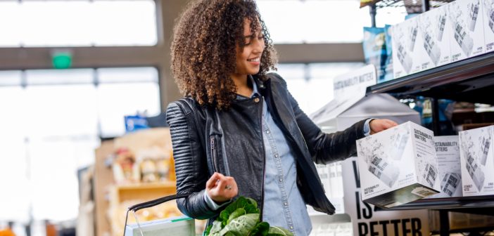 a woman grocery shopping