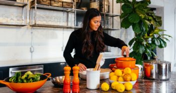 woman cooking in a kitchen